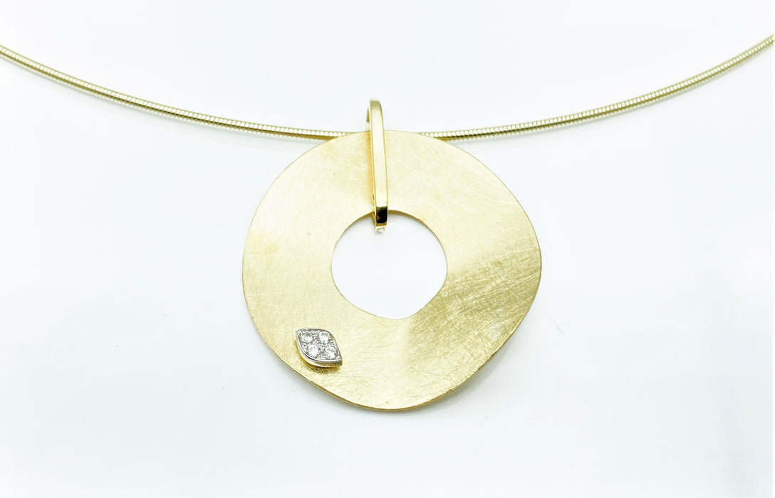 Anhaenger eismatt mit Zirkonia groß | Gold