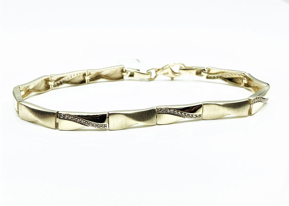 Armband massiv mit Zirkonia | Gold
