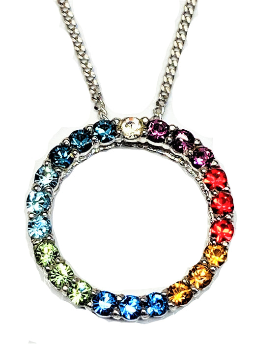 Collier mit Zirkonia Rainbow | Silber
