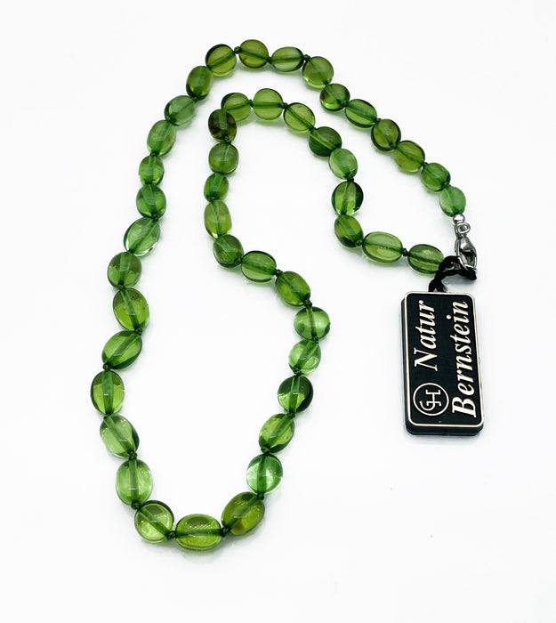 Grüner Bernstein | Collier echt Karibischer Bernstein
