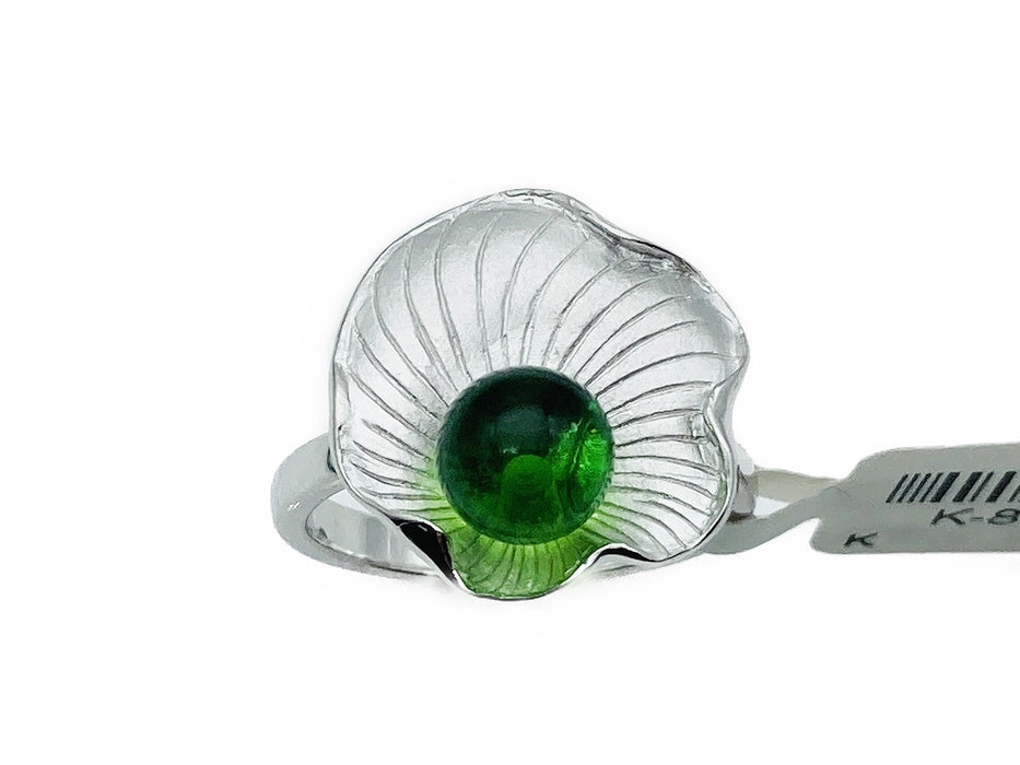 Ring Muschel mit echt Karibischem Bernstein | Silber