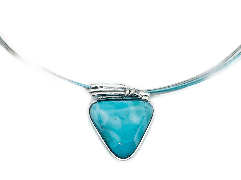 Collier mit echt Larimar hellblau | Silber