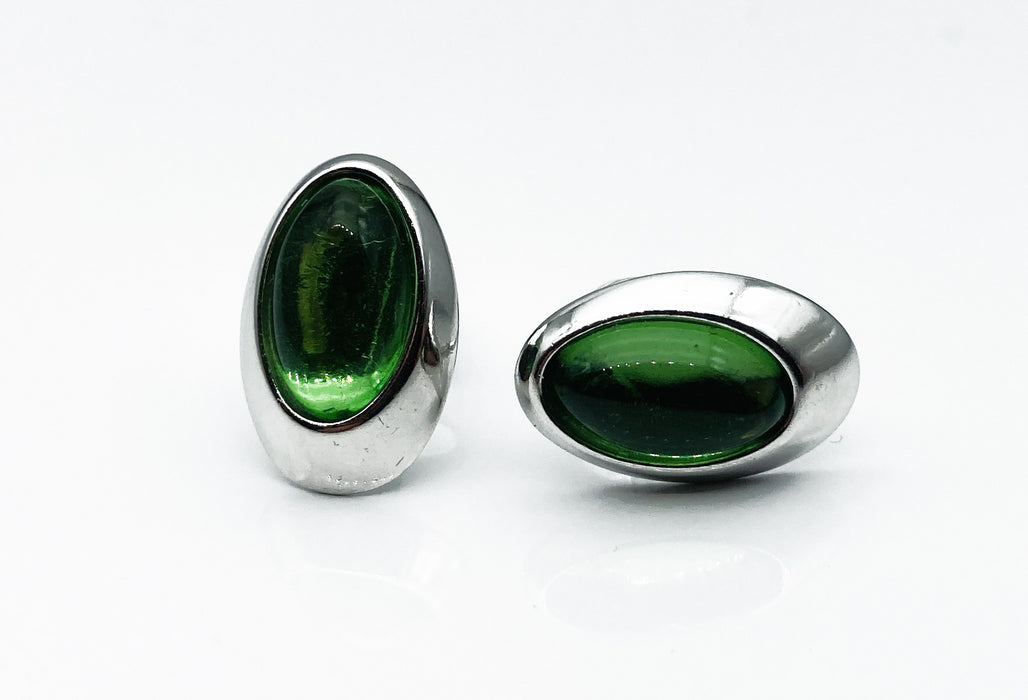 Ohrstecker echt Karibischer Bernstein Oval | Silber