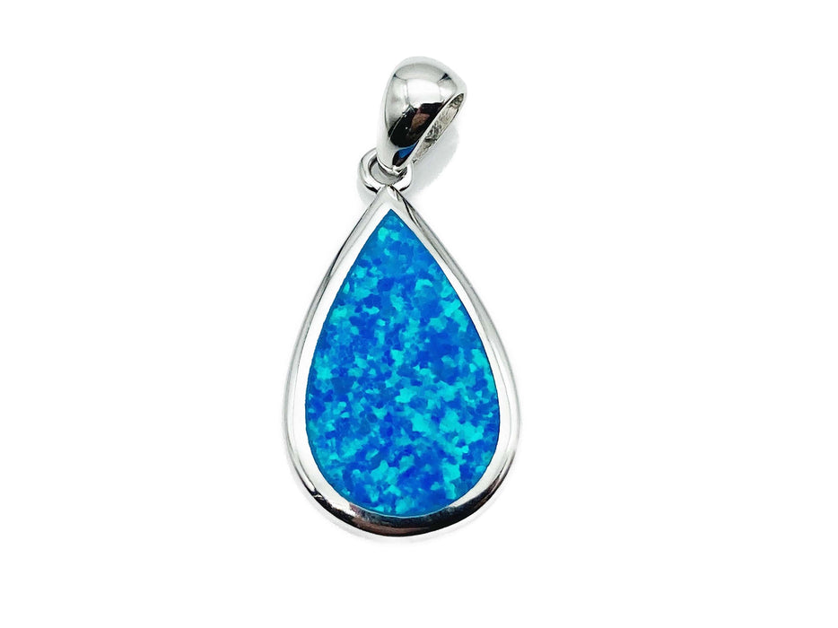 Anhänger mit blauem Opal-Tropfen | Silber