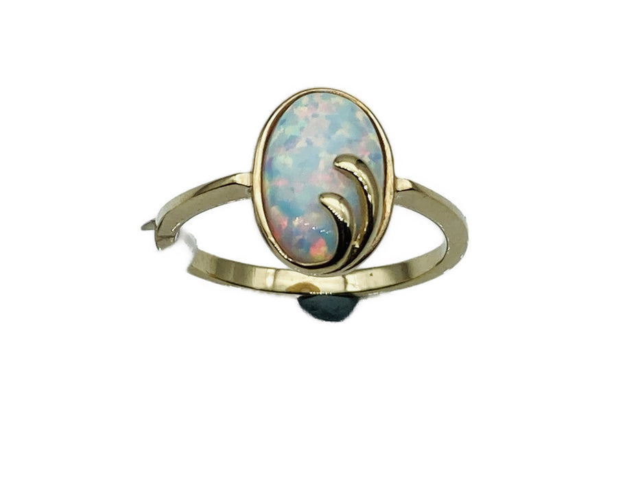 Ring mit weißem Opal | Gold
