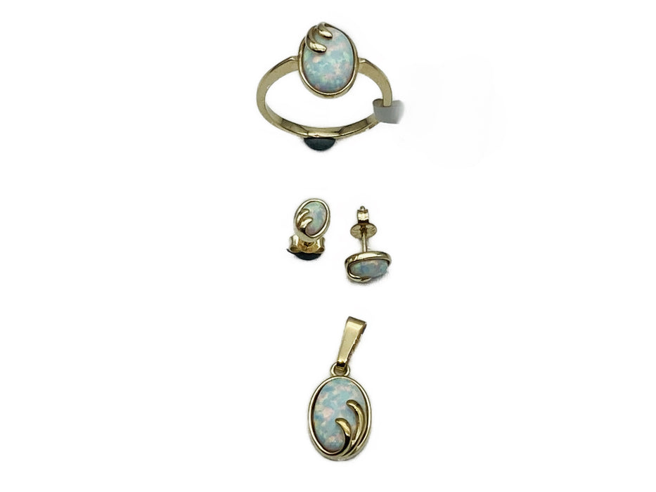 Anhänger mit weißem Opal | Gold