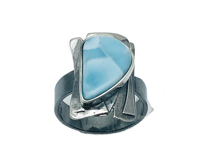 Ring mit echtem Larimar | Silber