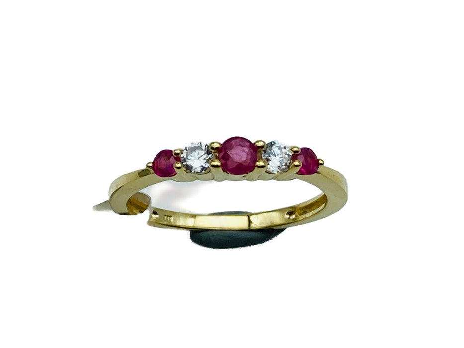 Ring mit echt Rubin & Zirkonia | Gold