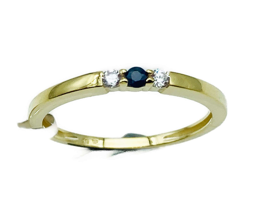 Ring mit echt Safir & Zirkonia | Gold