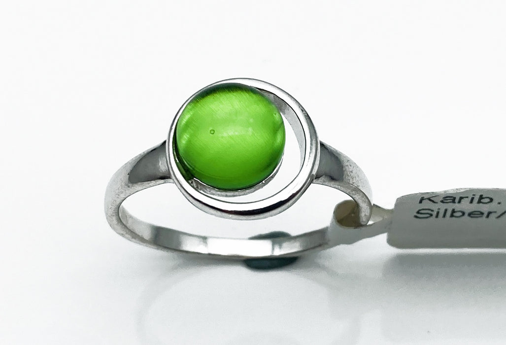 Ring mit Karibischem Bernstein Halo | Silber