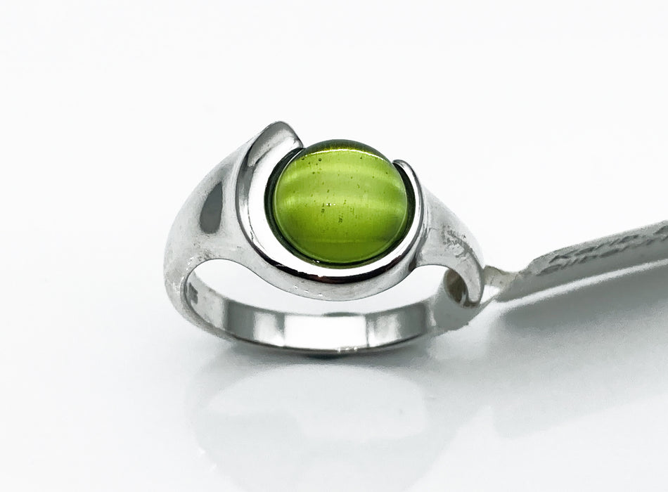 Ring mit Karibischem Bernstein Sichel | Silber