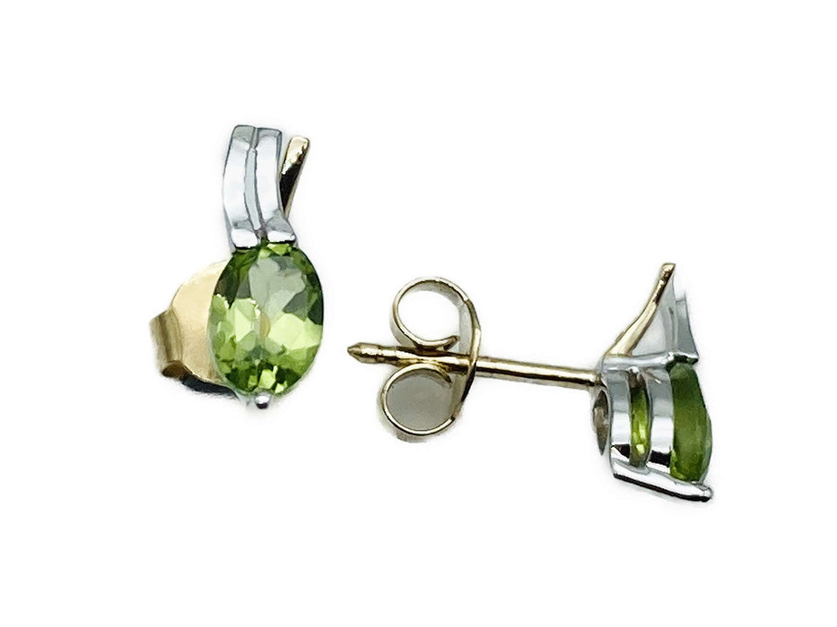 Ohrstecker mit echtem Peridot facettiert | Gold