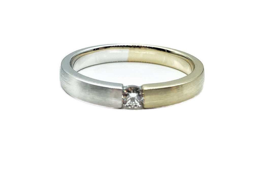 Solitair-/ Verlobungsring zweifarbig mit Brillant | Gold