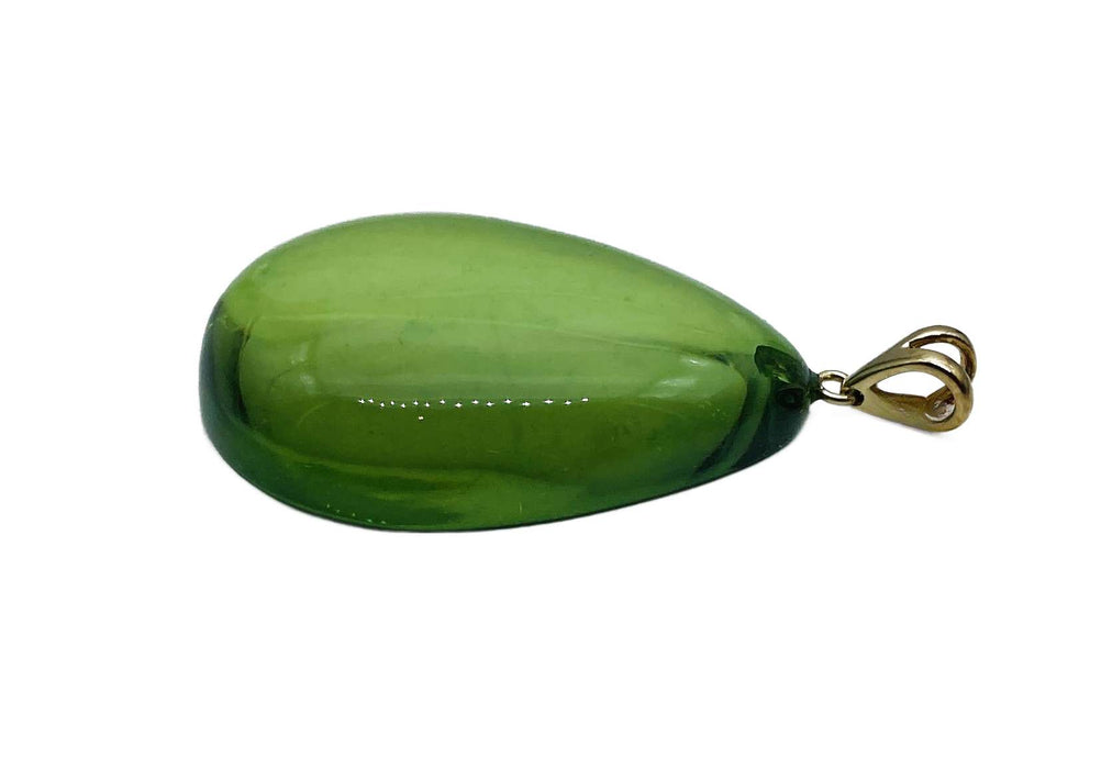 Anhänger echt Karibischer Bernsten Tropfen | Silber vergoldet