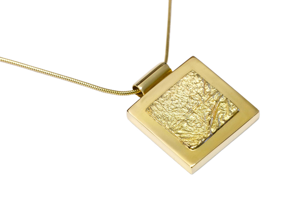 Anhänger Gold 585/- mit Lavastruktur massiv