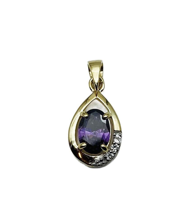 Anhaenger mit Amethyst synth.| Gold