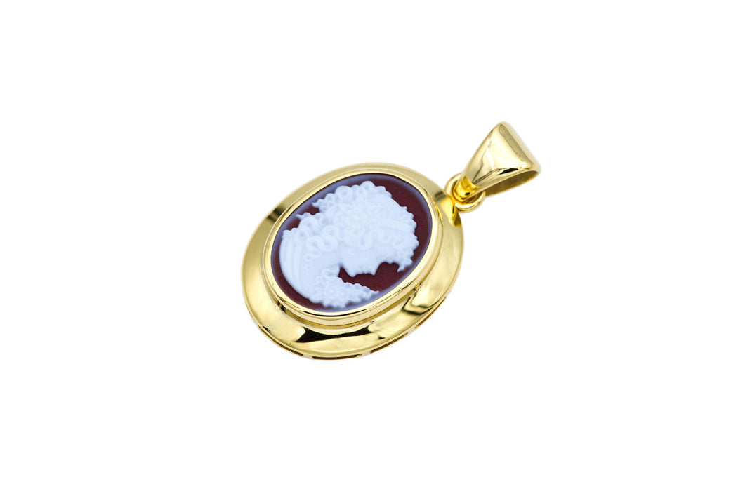 Anhänger mit echter Karneol-Kamee Handarbeit