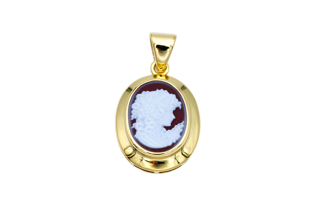 Anhänger mit echter Karneol-Kamee Handarbeit