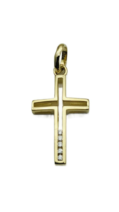 Anhänger Kreuz mit Zirkonia | Gold