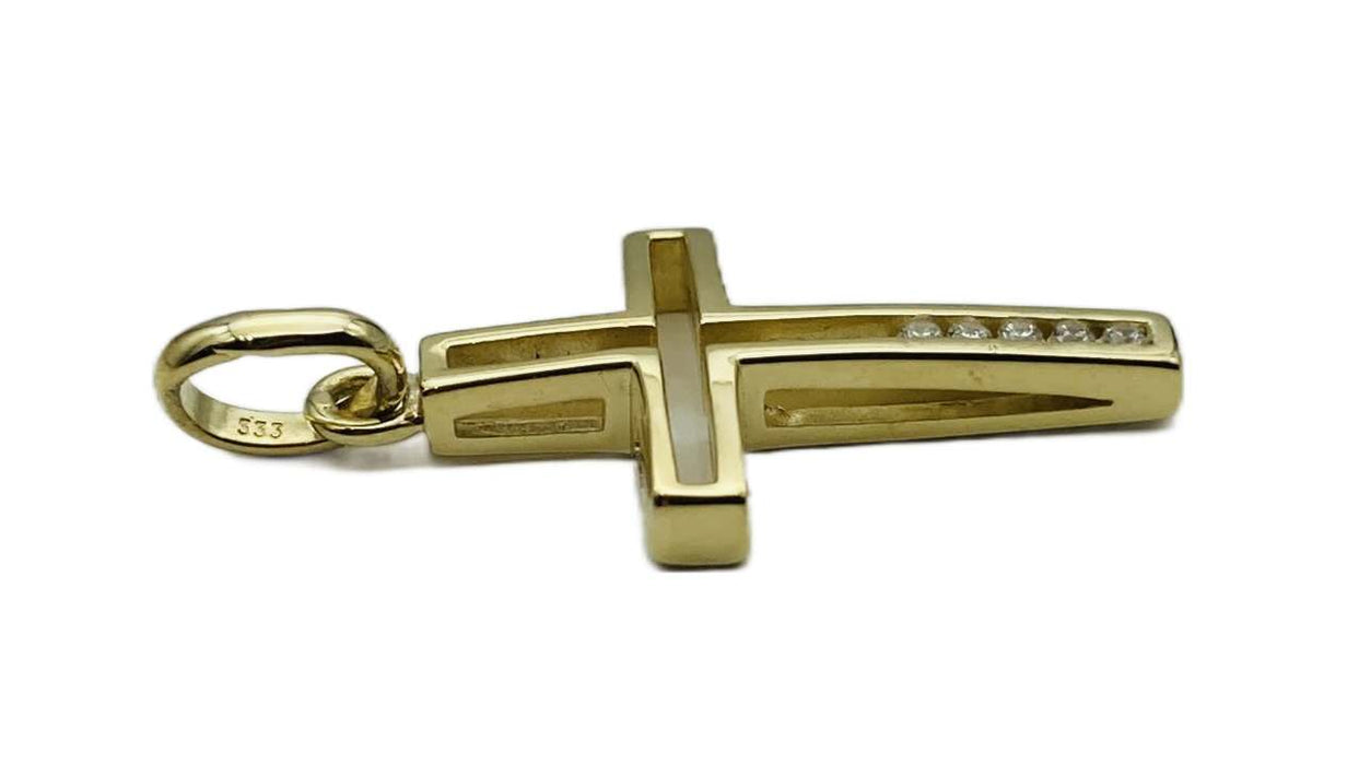 Anhänger Kreuz mit Zirkonia | Gold