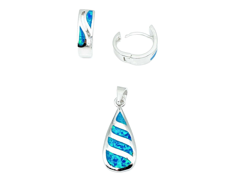 Creolen mit blauem Opal | Silber