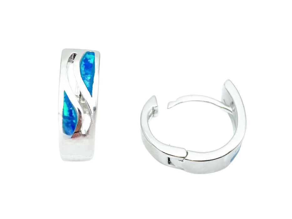 Creolen mit blauem Opal | Silber