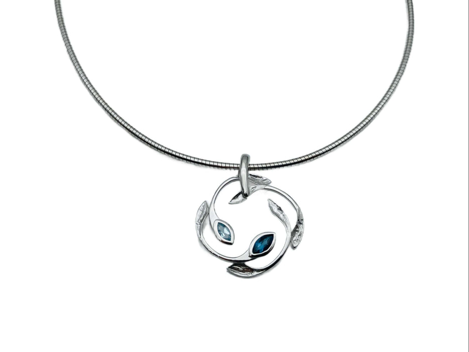 Anhänger mit echt Blautopas in Swiss-blue und light-blue | Silber