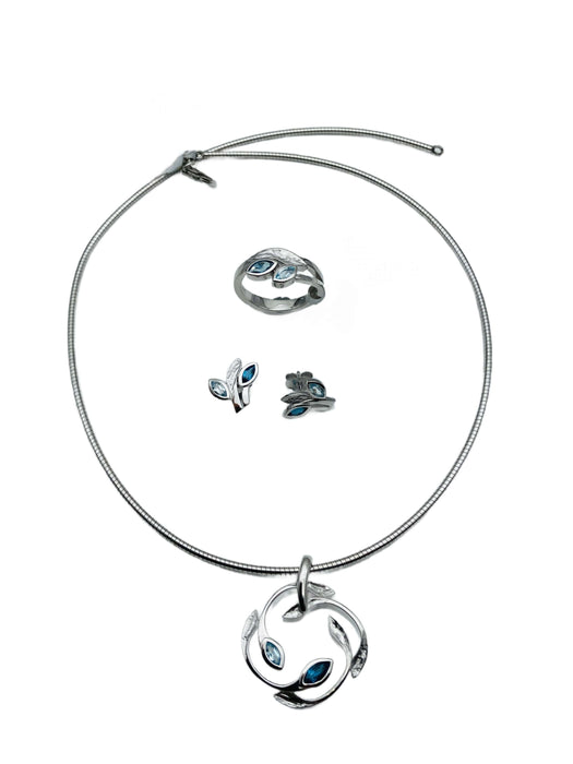 Ring mit echt Blautopas in Swiss-blue und light-blue | Silber