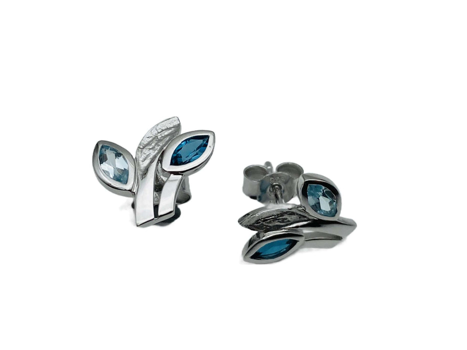 Ohrstecker mit echt Blautopas in Swiss-blue und light-blue | Silber