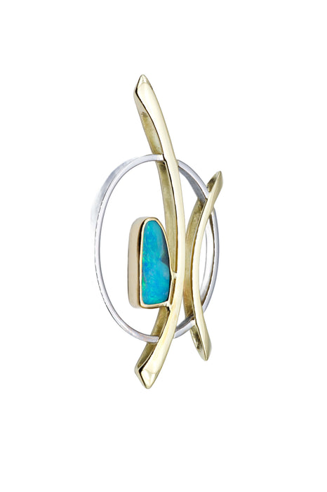 Anhänger "Tender" echt australischer Boulderopal - Handarbeit