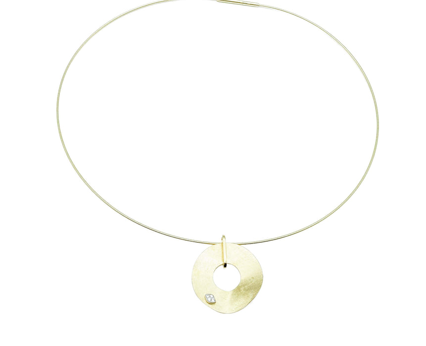 Anhaenger eismatt mit Zirkonia groß | Gold