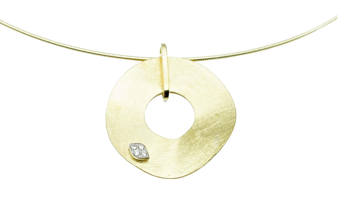 Anhaenger eismatt mit Zirkonia groß | Gold