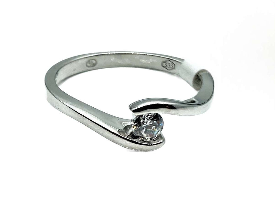 Antrags-/ Solitaire-Ring mit Zirkonia | Weißgold