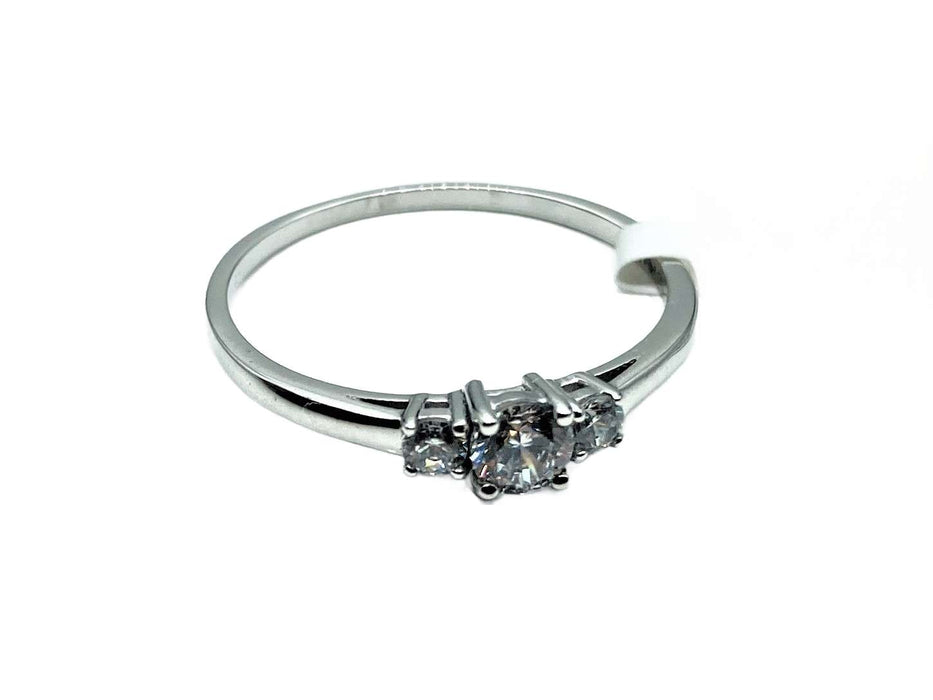 Antrags-/ Solitaire-Ring mit 3 Zirkonia | Weißgold