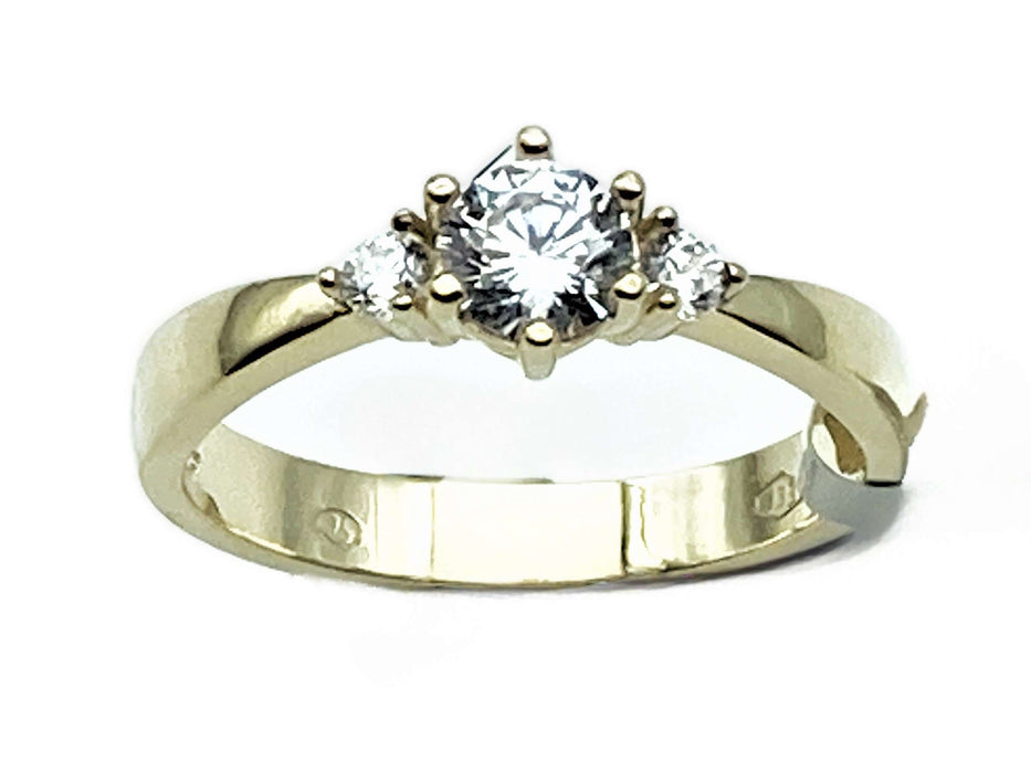 Antrags- / Solitaire-Ring mit Zirkonia | Gold