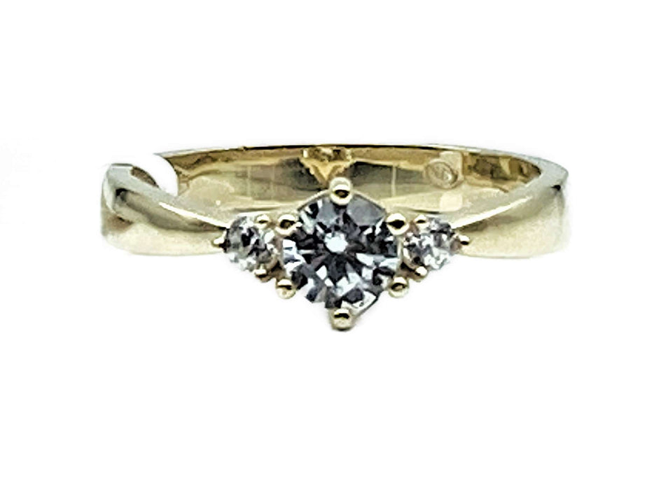 Antrags- / Solitaire-Ring mit Zirkonia | Gold