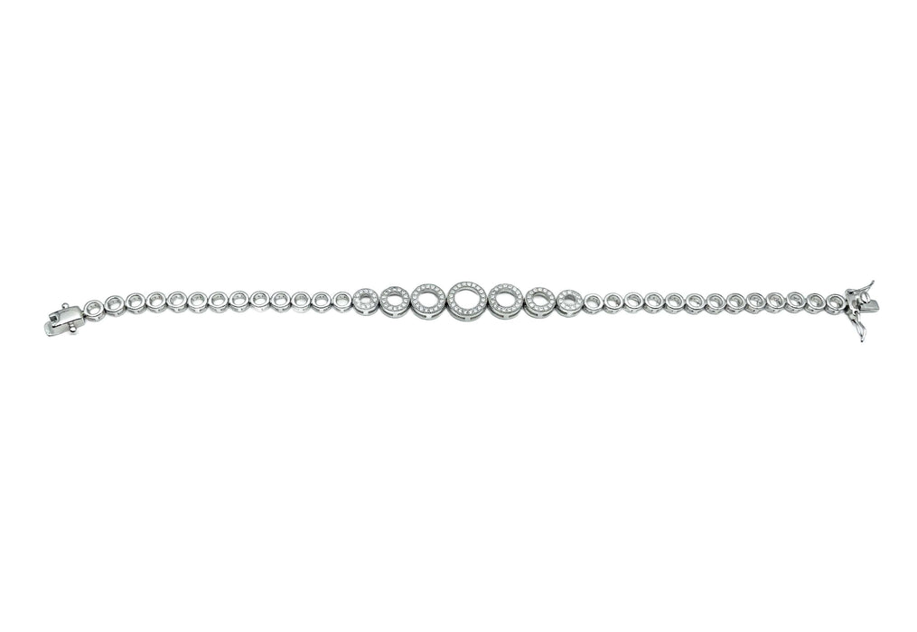 Armband Kreise mit Zirkonia und Kastenschloss | Silber