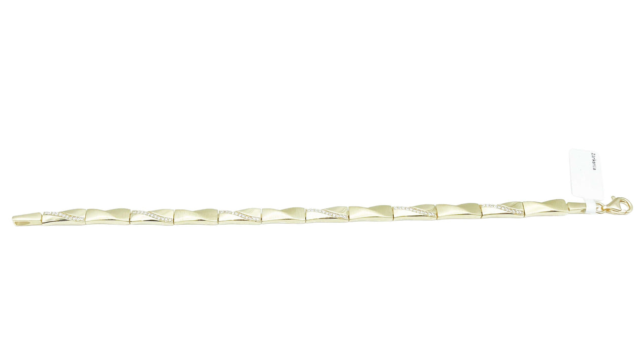 Armband massiv mit Zirkonia | Gold