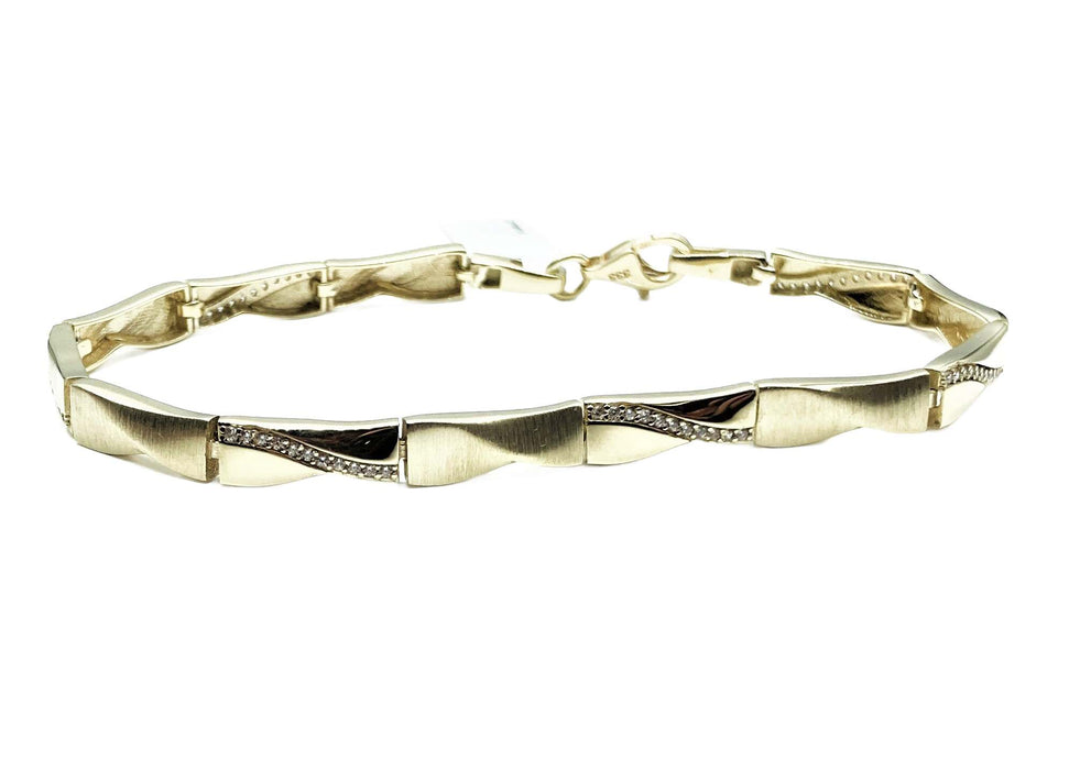 Armband massiv mit Zirkonia | Gold