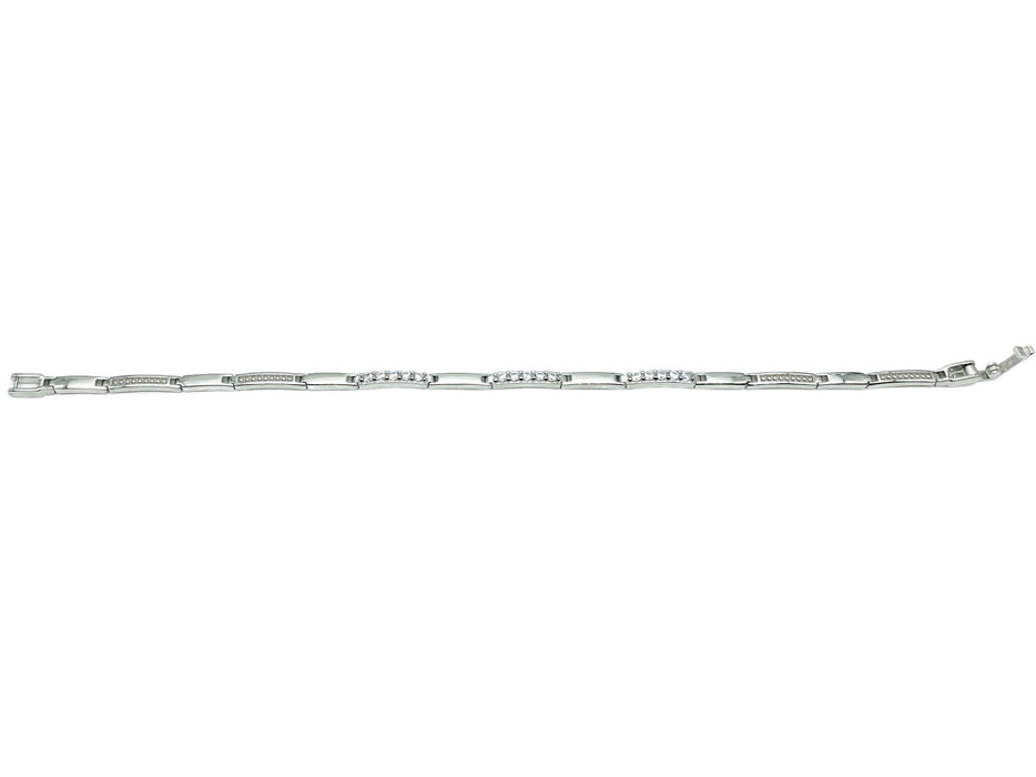 Armband mit Zirkonia und Schließe  | Silber