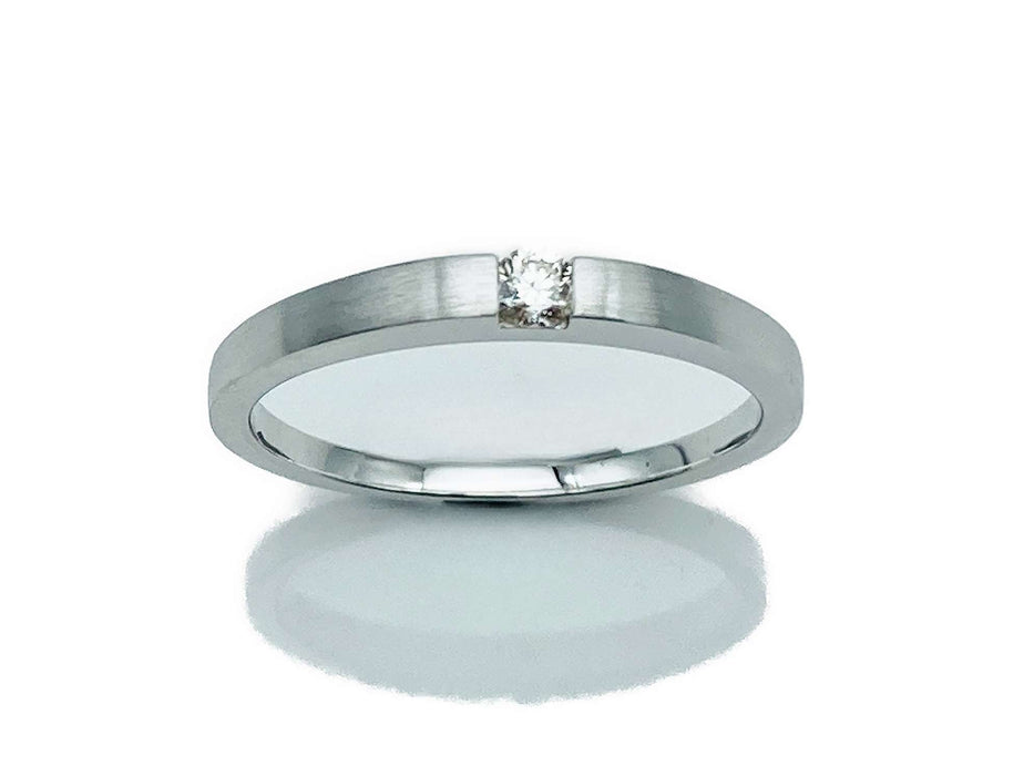 Antrags-/ Solitaire-Ring mit Brillant in Weißgold | 585/-