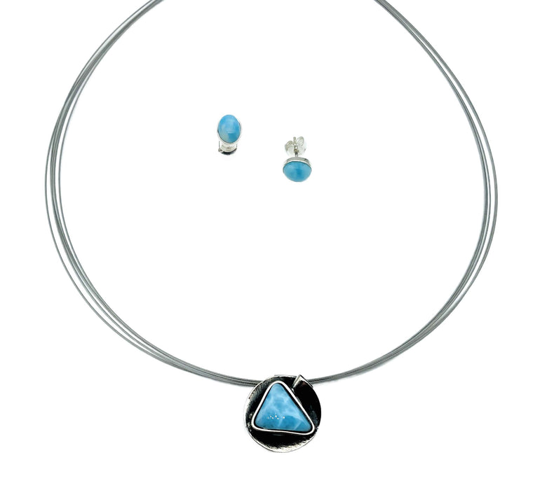 Collier echt Larimar | Silber