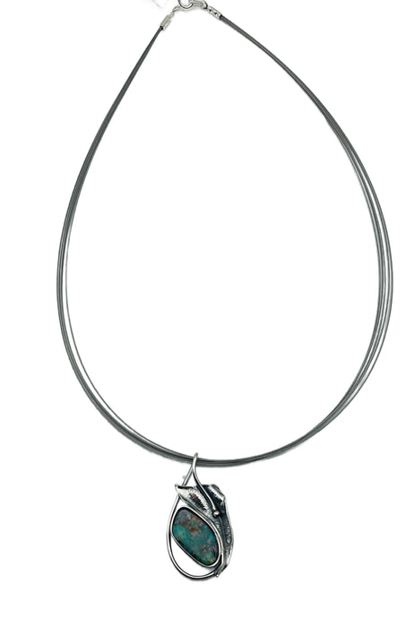 Collier mit echtem Opal- UNIKAT | Silber oxidiert