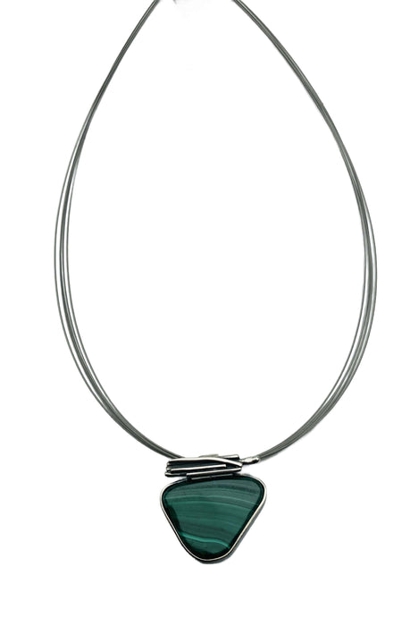 Collier mit echtem Malachit | Silber