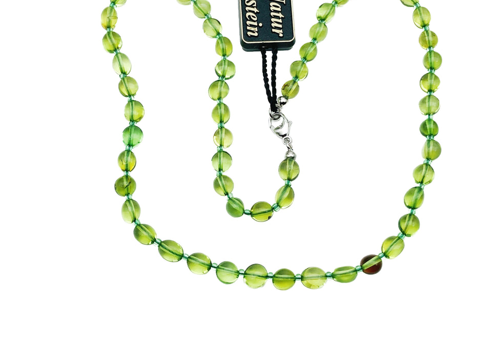 Collier mit grünem Bernstein aus der Karibik