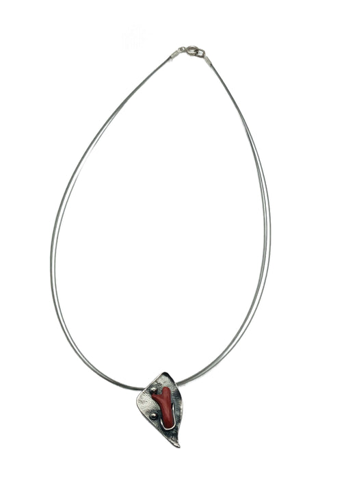 Collier mit echter Koralle Silber | Kette Koralle rot