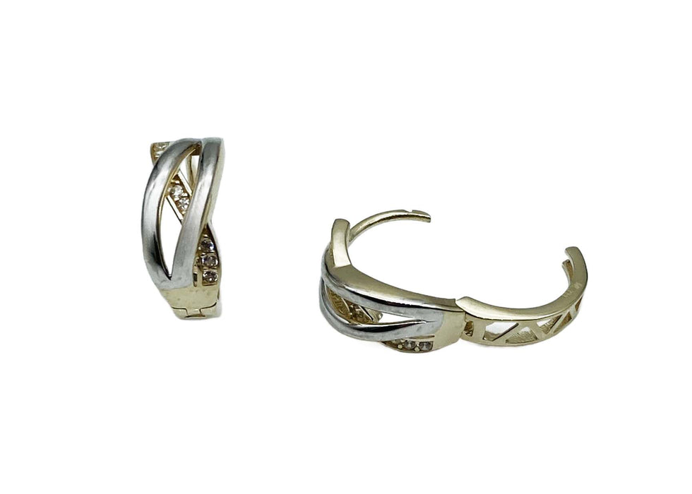 Creole geflochten mit Zirkonia | Gold