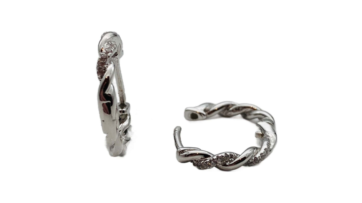 Creolen im Kordel Design Silber