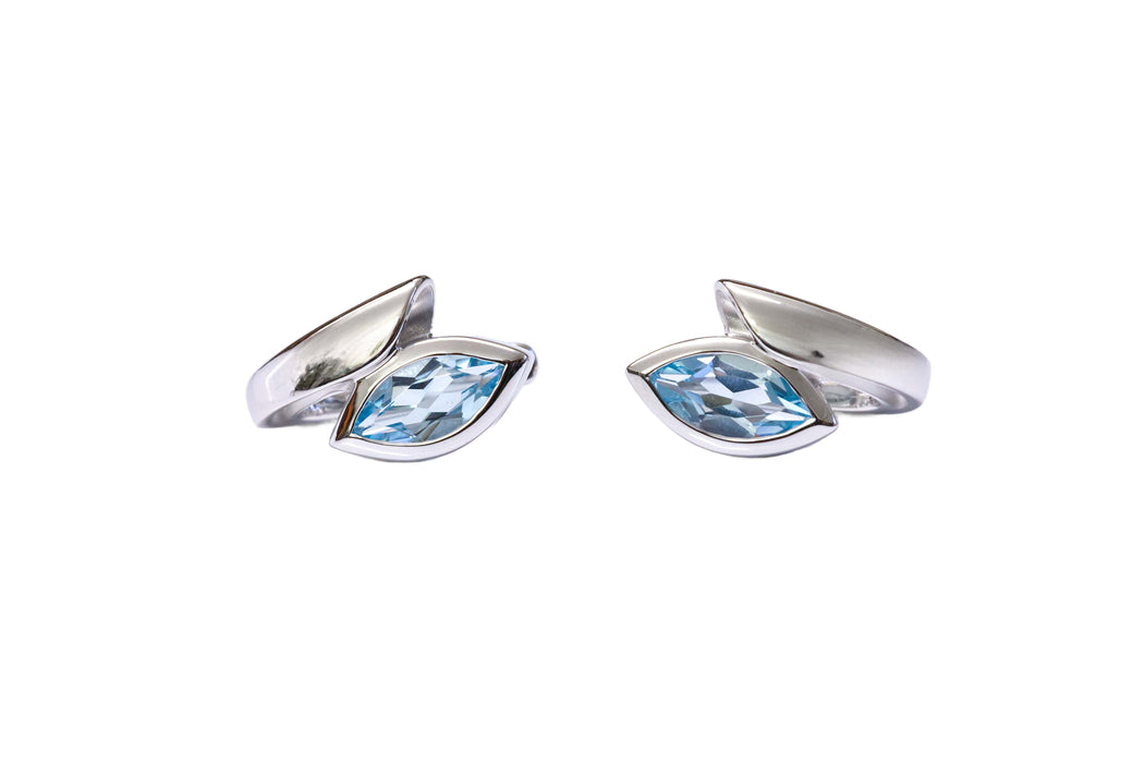 Ohrringe echter blauer Edeltopas Silber