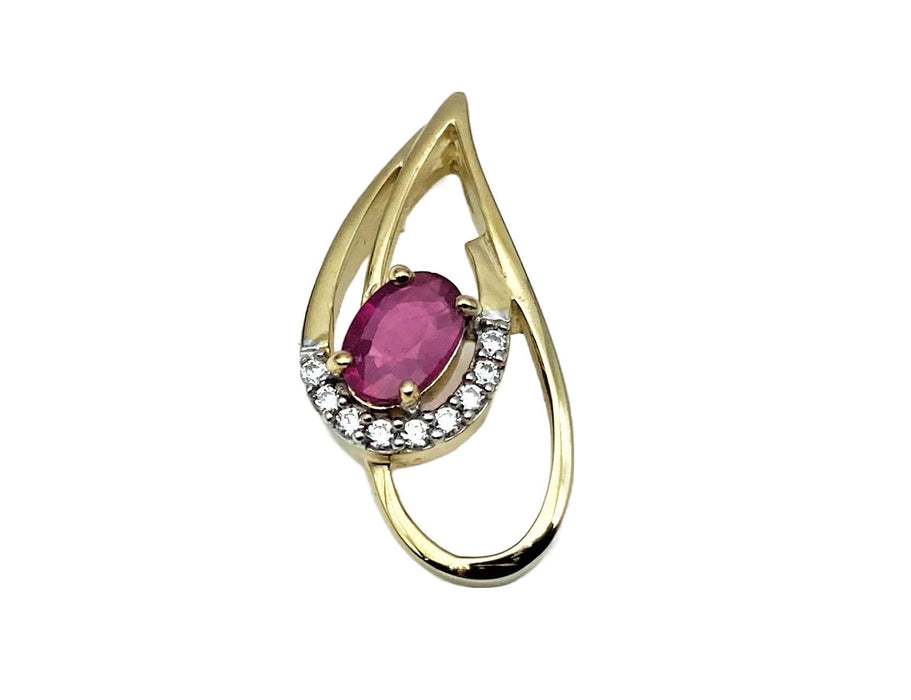 Anhaenger mit echtem Rubin | Gold